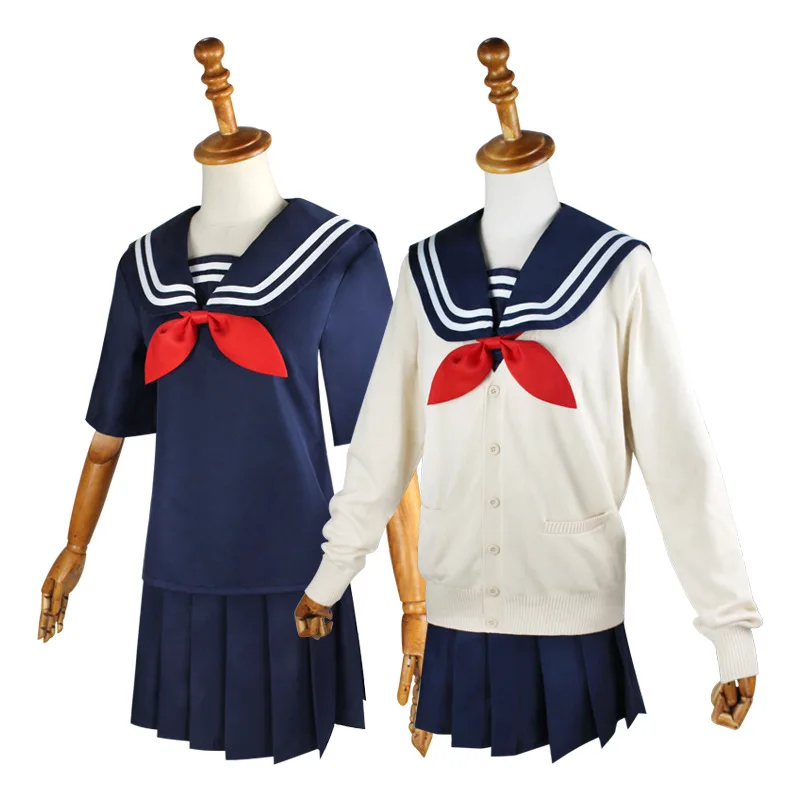 

Japanese School Uniform Sailor Suit Cosplay Costume JK Sweater Set with Skirt Bow for Anime Cosplay Halloween Party