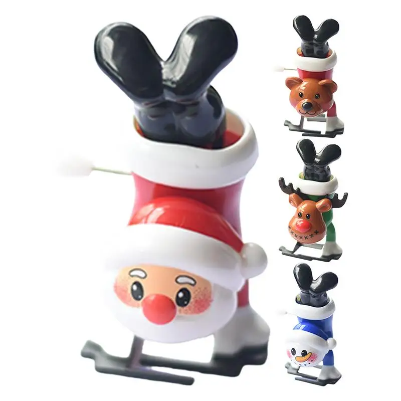 Christmas Clockwork Toys Christmas Wind Up Toys Santa Claus Snowman Reindeer Bear Spring & Wind-Up Toys 2.76 Inch For Classes