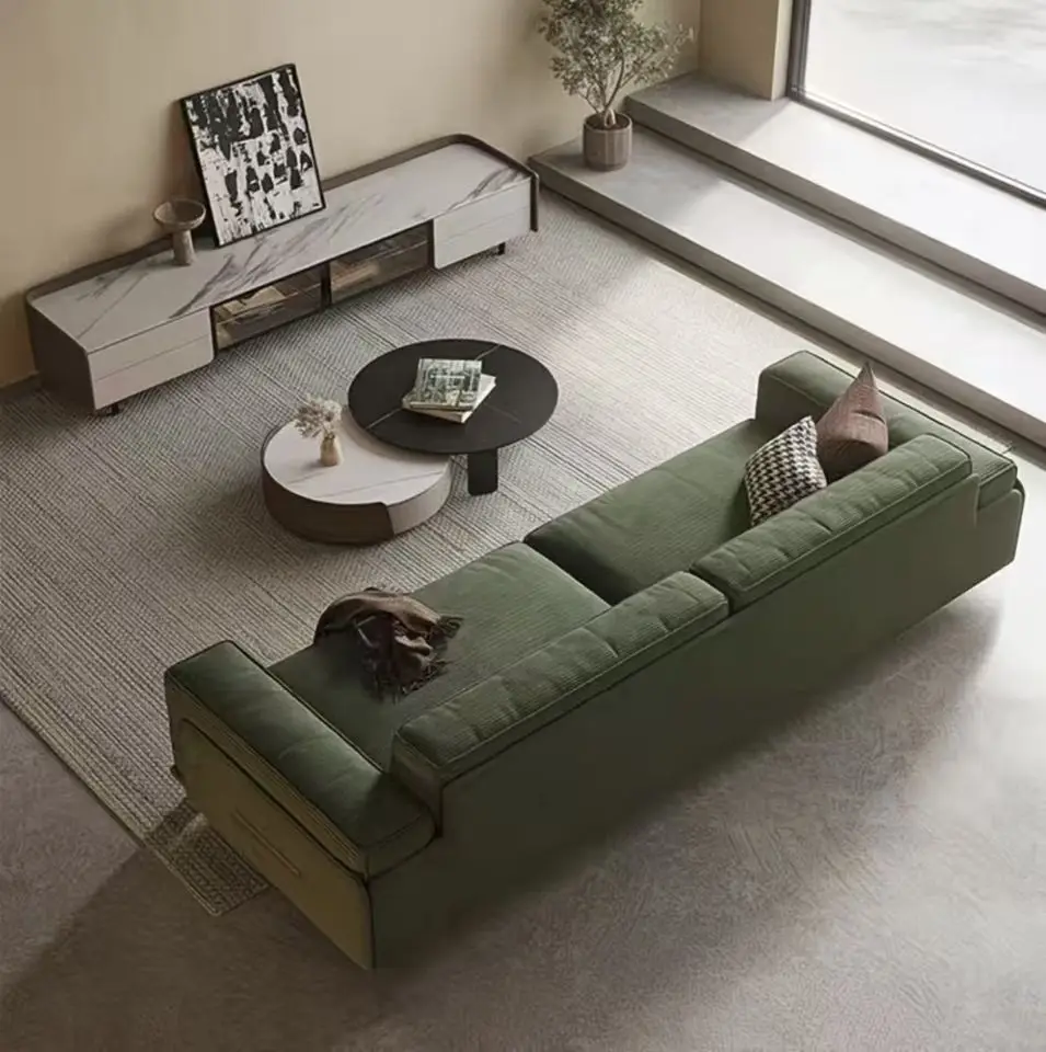 Modern Living Room Sectional Sofa With Comfort Cushions And Synthetic Leather Upholstery For Family Seating And Home Lounge Use