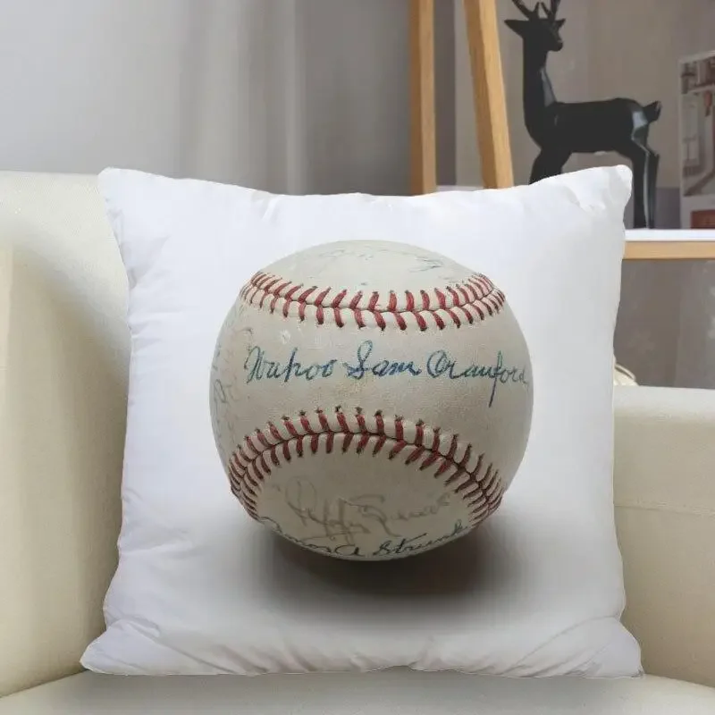 45x45 cm baseball print pattern polyester pillowcase square home bedroom living room sofa decorative cushion cover