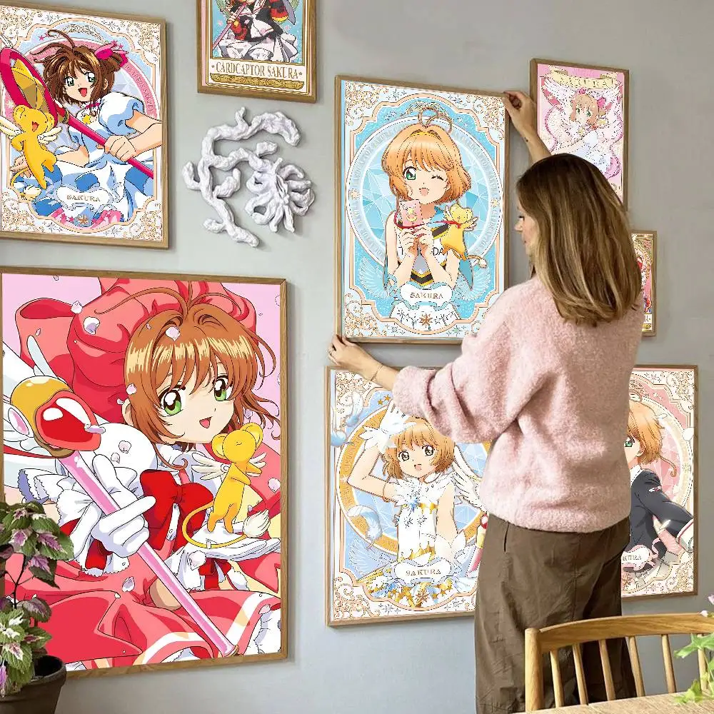 Classic Japanese anime Card Captor Whitepaper Poster Waterproof Paper Sticker Coffee House Bar Aesthetic Art Wall Painting