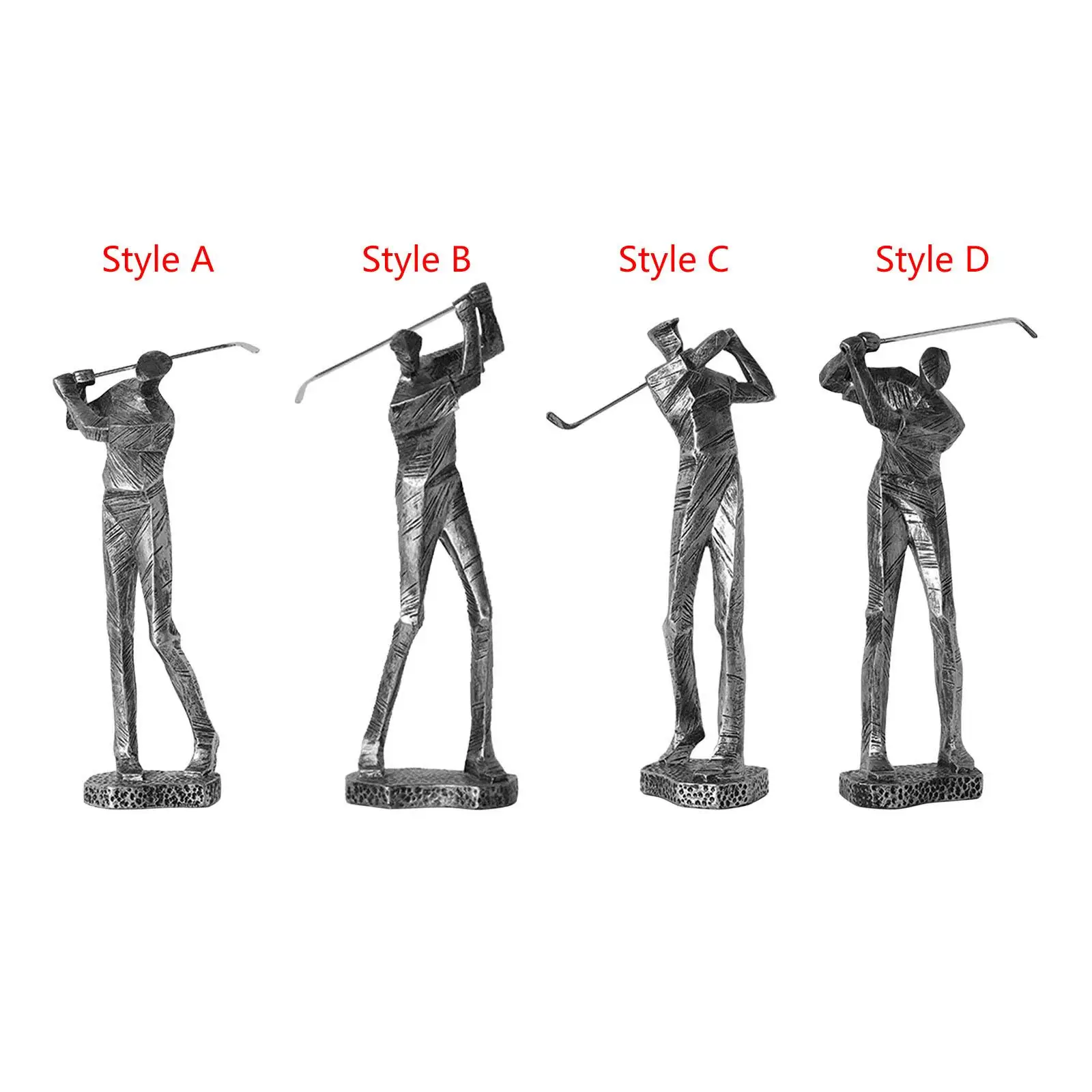 Golfing Statue Golfer Sculpture Golf Playing Figure Resin Figurine for Office Fireplace Home Desktop Decor