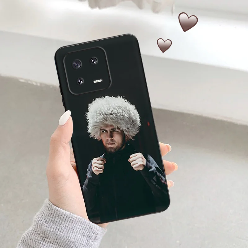 Matte Phone Case for Redmi Note13 Pro 5G 4G Note 12 12c 13c Xiaomi 12X 12T 13 Lite KHabib Nurmagomedov Boxing Black Soft Cover