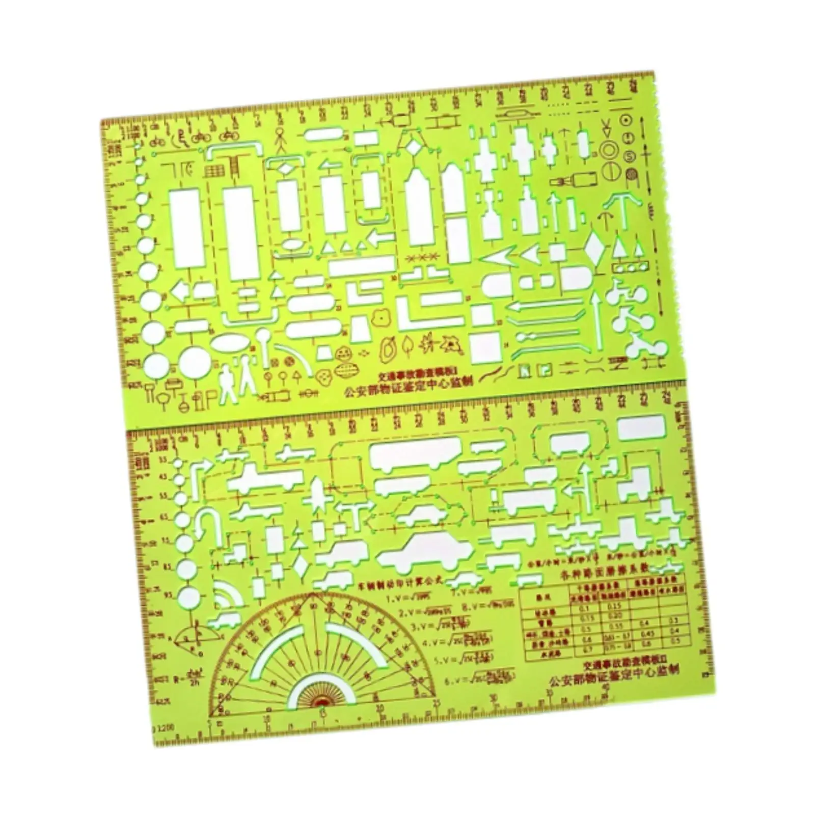 2x Traffic Accident Drawing Ruler Marking Drafting Stencil Accident Symbols