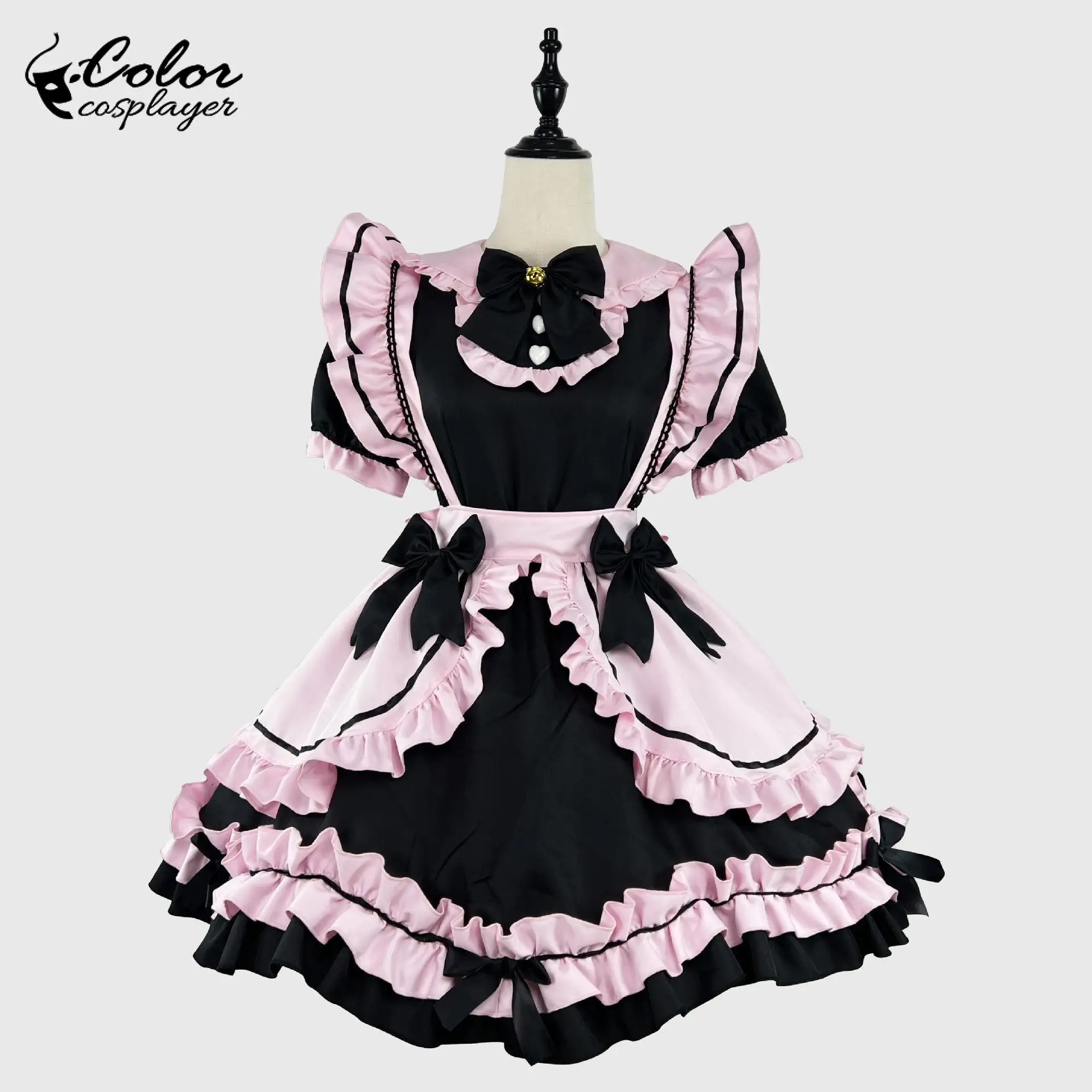

Color Cosplayer Bow Maid Dress Anime Lolita Dress Up Halloween Cosplay Costume Adult Party Clothing Fancy Women Carnival Uniform
