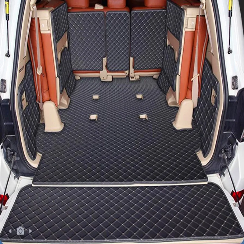 

Custom car trunk mats + back door mat for Toyota Land Cruiser 200 7 seats 2021-2007 cargo liner mat boot carpets cover for LC200