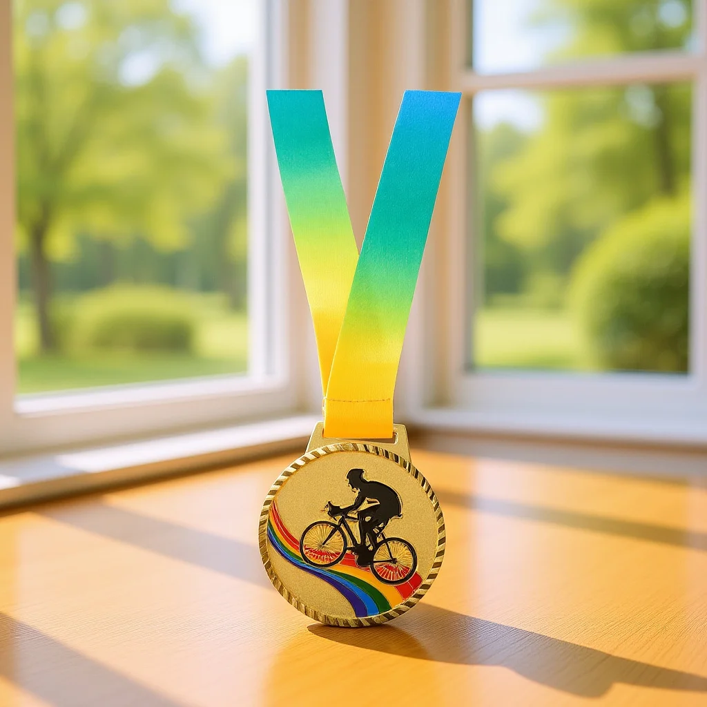 

1pc Cycling Medal Gold Award For Bike Racing Zinc Alloy Durable Design Sports Competition Trophy Team Sports Keepsake Medal