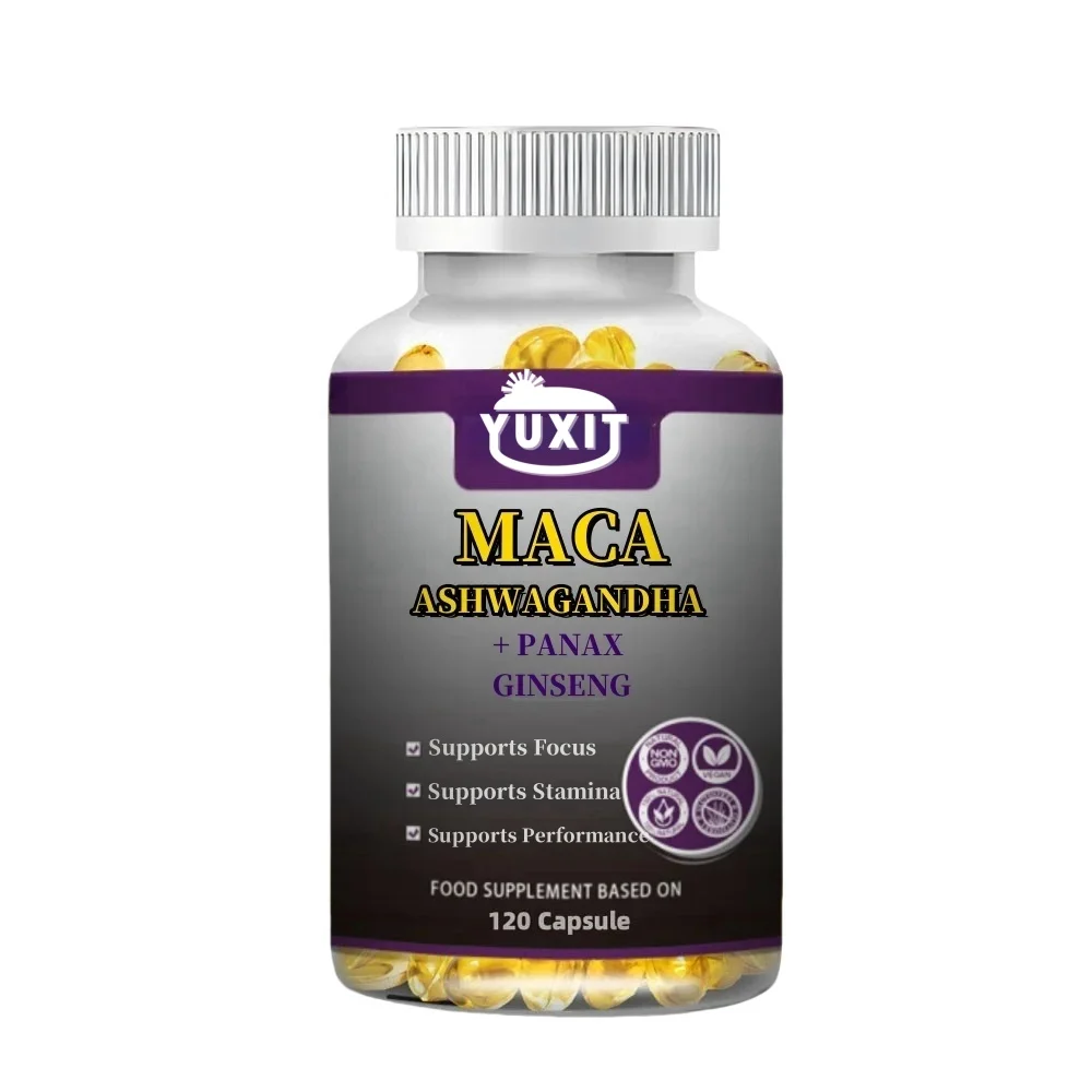 Men's Maca Advanced and Korean Red Ginseng Dietary Supplements Pure Vegetable Capsules Enhanced Dietary Supplements