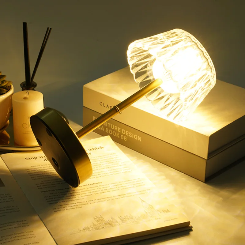 Metal touch switch night light hotel cafe bar desktop bedroom bedside ambient desk lamp