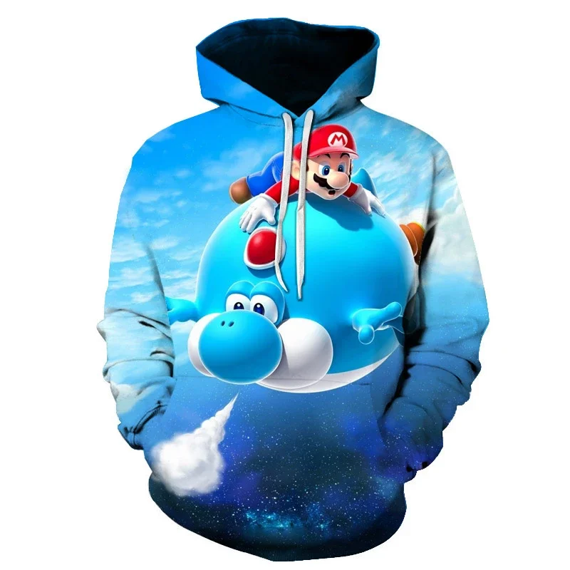 Super Marios Bros Cosplay Hoodies for Adult and Children Costume Bowser Yoshi Peach Luigi 3D Print Hooded Men Women Sweatshirt