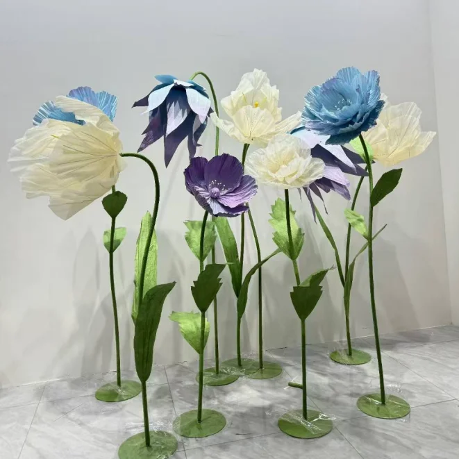 Customized Window Display Organza Giant Flowers Wedding Arrangement Giant Flower Decoration