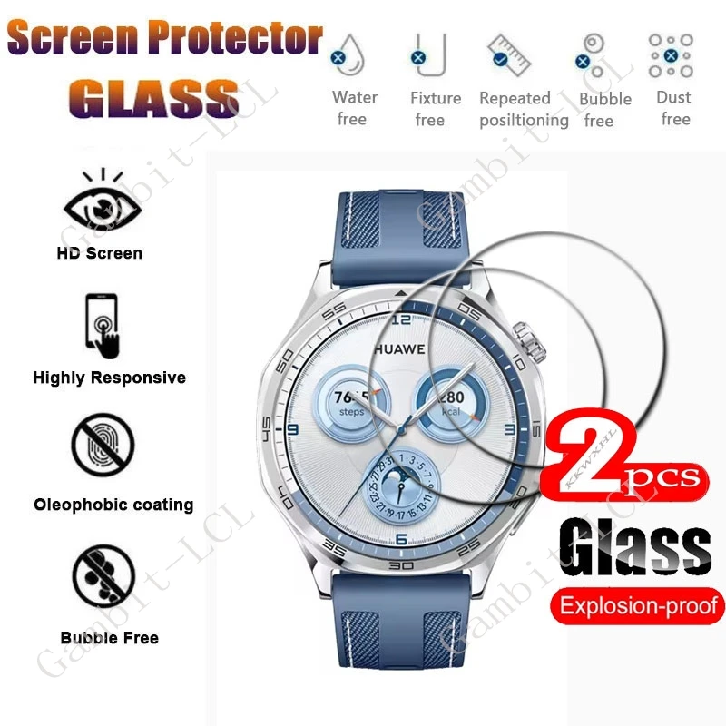 2PCS 9H HD Tempered Glass Screen Protector For Huawei Watch GT 4 5 3 2 GT2 GT3 GT4 GT5 41MM 42MM 46MM Runner GT5Pro Cover Film