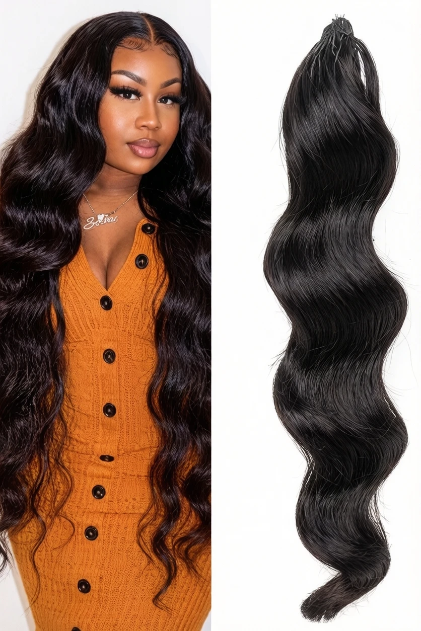 

Волнистые волосы Body Wave Feather Crochet, 100% натуральные человеческие волосы, 12A, без узлов, предварительно разделенные, бразильские волосы для плетения, наращивание волос Feather Extensions для женщин.