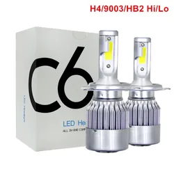 C6 LED 자동차 헤드라이트 H7 LED 전구 H1 H3 H11 HB3 9005 HB4 9006 9012 H15 9004 9007 H13 H4 LED 자동 램프 안개등