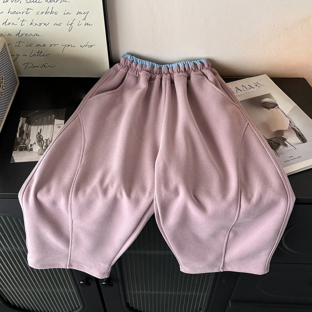 2026 Lente Casual Kinderbroeken 2-10Y Meisjes Elastische taille Losse pasvorm Joggingbroek Zachte kinderjongensbroeken