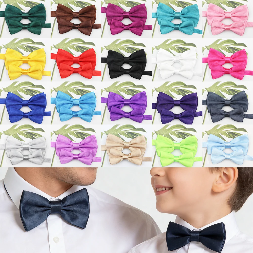 

Семейный комплект для родителей и детей ярких цветов, розовый, бежевый, атласный, полиэстер, галстук-бабочка, рубашка для мальчиков, платья для девочек, свадебные аксессуары для взрослых, подарки