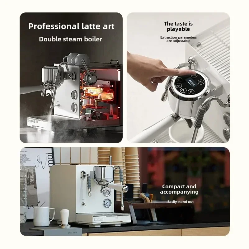 ماكينة إسبريسو شبه أوتوماتيكية بالكامل من بيتروس PE3900 للاستخدام التجاري والمنزلي ماكينة صنع القهوة مع وظيفة الاستخلاص #4