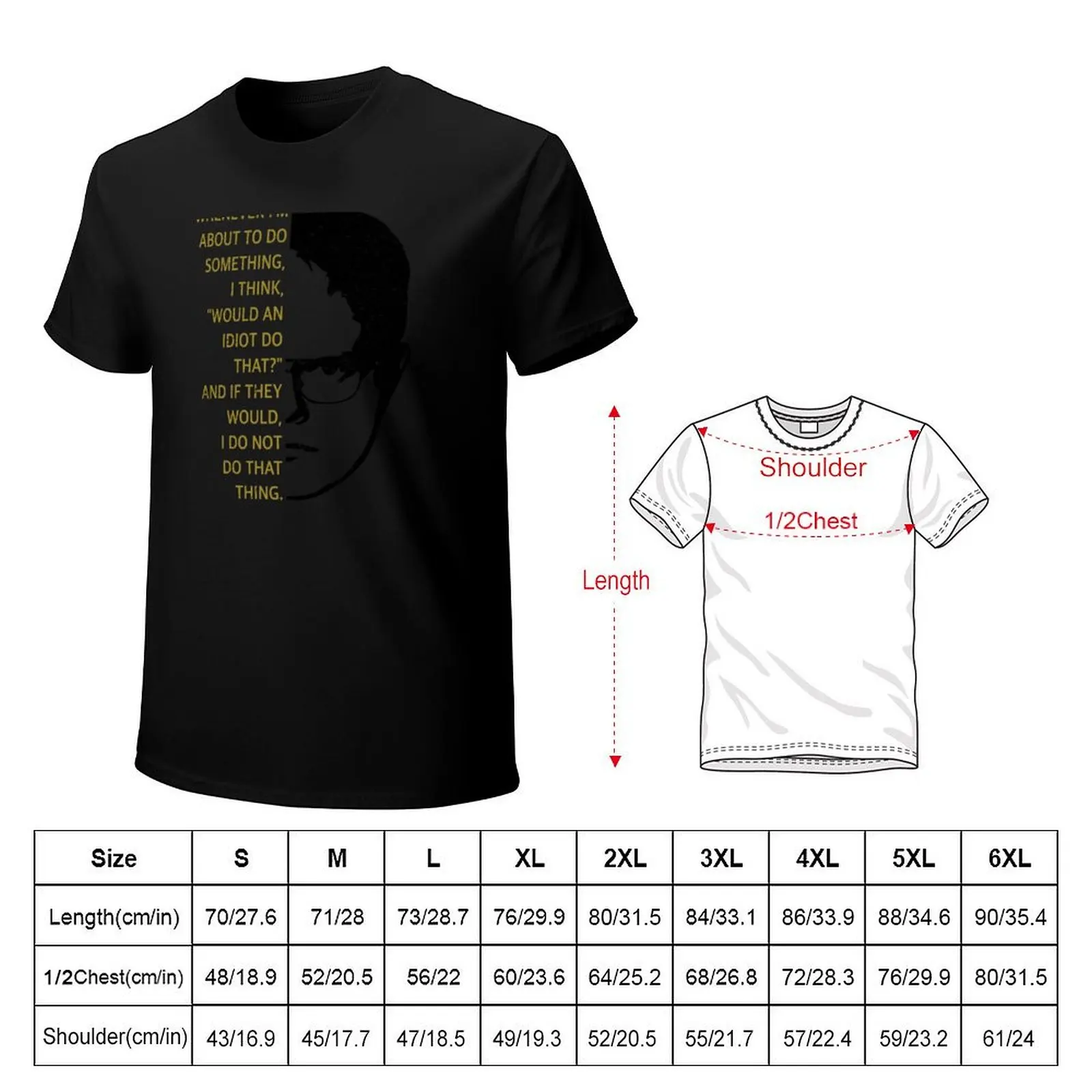 Dwight Schrute Idiot T-Shirt Standard Fit Solid Tee Shirt