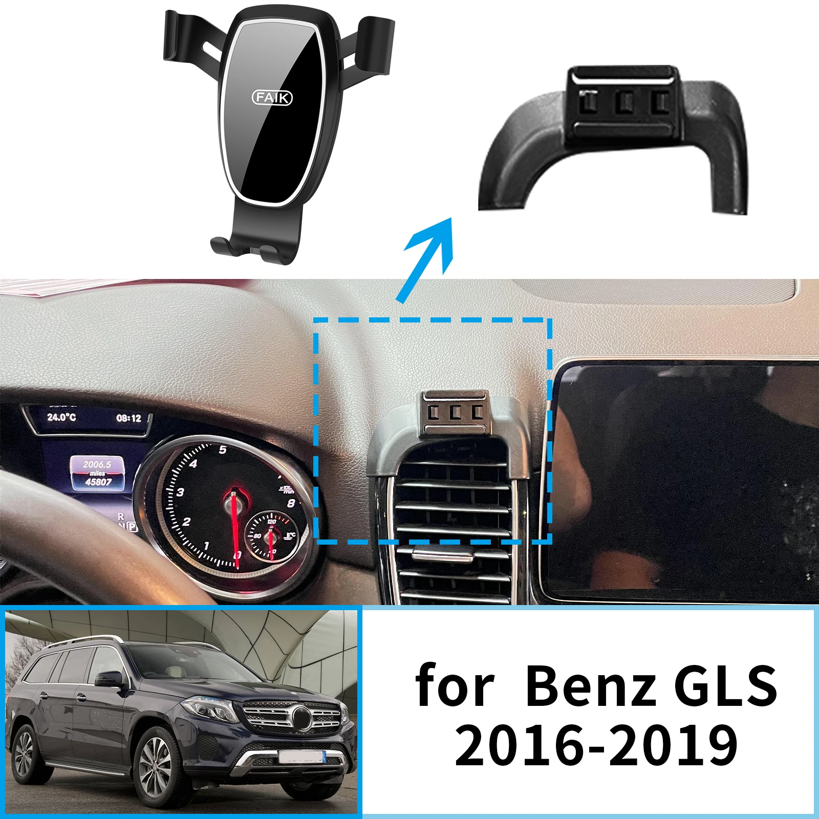 

Car Mobile Phone Holder for Mercedes Benz GLS X166 2016 2017 2018 2019 GPS Bracket Accessories Navigation Stand Auto
