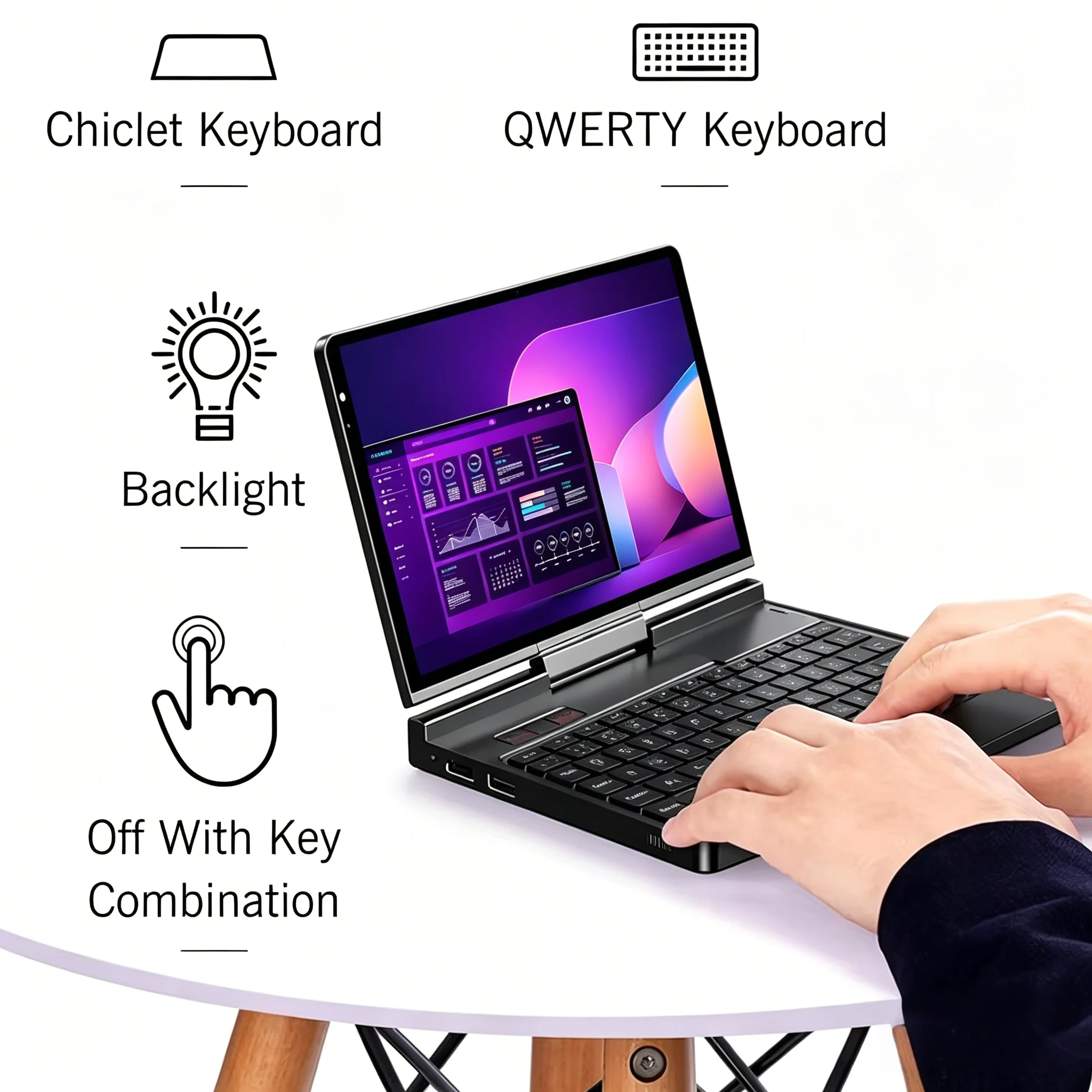 Thunder 2026 GPD Pocket 4 8.8-inch Portable Mini PC AMD AI 9 HX 370 64GB RAM 2TB NVMe Flipped 180° 2026 New Laptop Computer