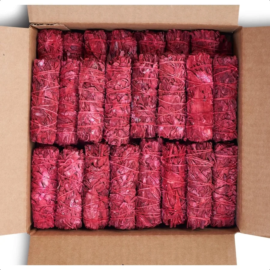 

Dragon's Blood Sage Smudge Sticks for Cleansing House Meditation Yoga Negative Energy Cleanse 4 Inch Dragon Blood Sage Bundles