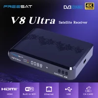 Receptor de satélite Freesat V8 Ultra 4K, DVB-S2X/T2/ISDBT/ATS-C, 4 GB de RAM, H.265, GTMedia multilingüe V8 UHD versión mejorada
