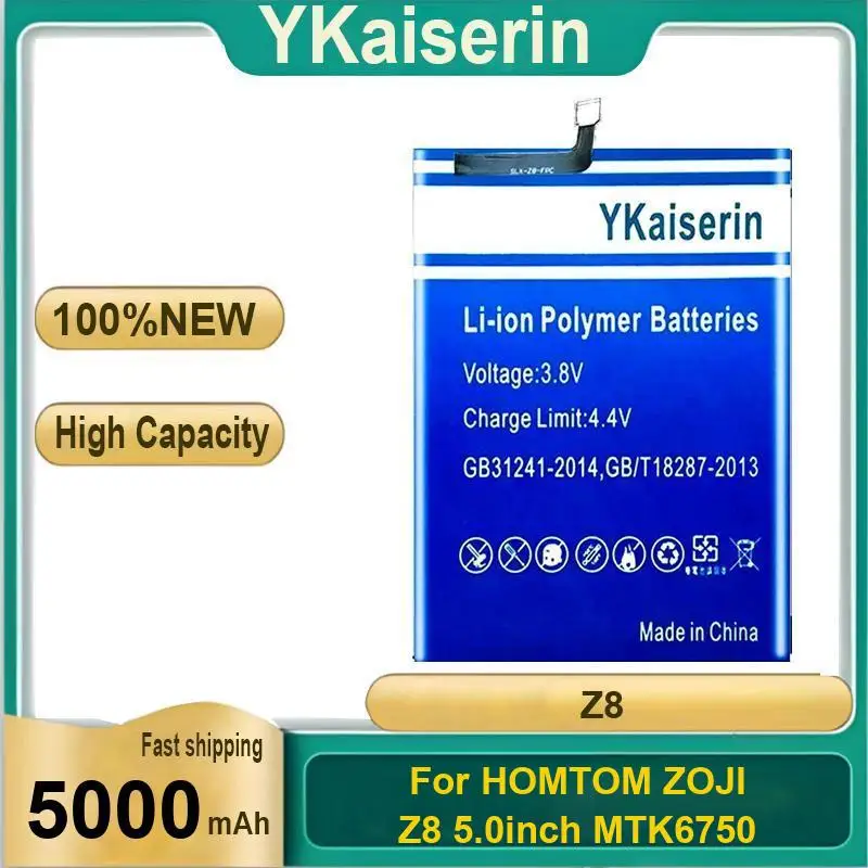 

5000Mah For Homtom Zoji Z8 5.0Inch MTK6750 Mobile Phone Battery High Capacity Rapid Charging