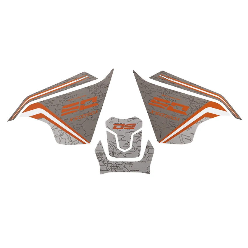 دراجة نارية الجانب خزان الوقود منصات الشارات حامي الجسم هيكل السمكة ملصق بقع اكسسوارات ل VOGE DS900X 2024-2025 سنة