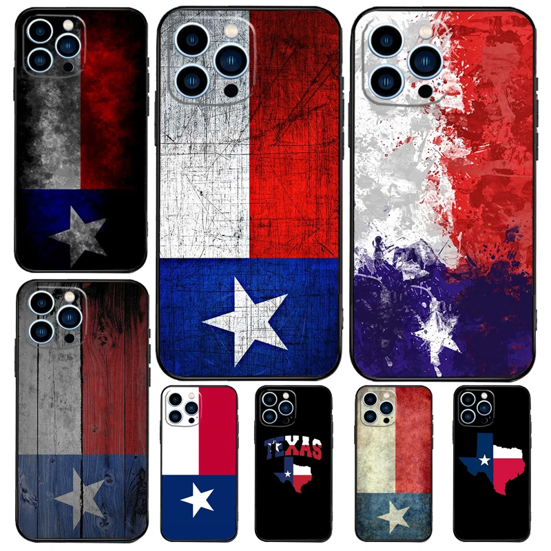 Texas Flag Case For iPhone 15 16 14 13 12 11 Pro Max Plus X XR XS 12 13 Mini Cover Accessories