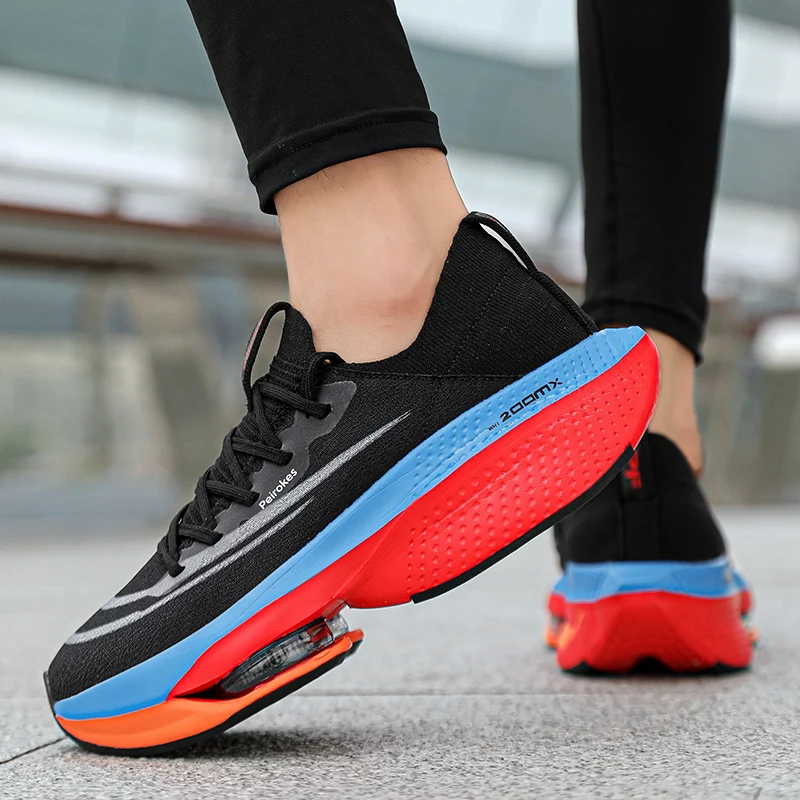 High Quality Marathon Men Sports Running Shoes Air Cushion Breathable Lightweight Comfortable Women Athletic Training Footwear