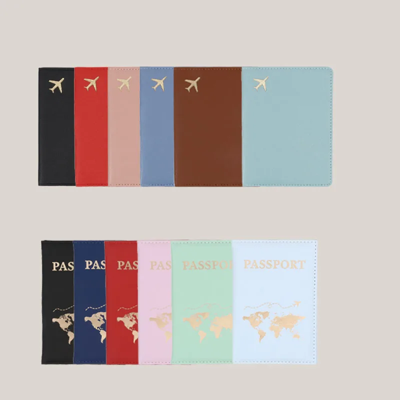 Custodia per passaporto da viaggio per donna Uomo Custodia per biglietti in pelle PU Mappa Copertine per passaporto Accessori protettivi per passaporto Due stili