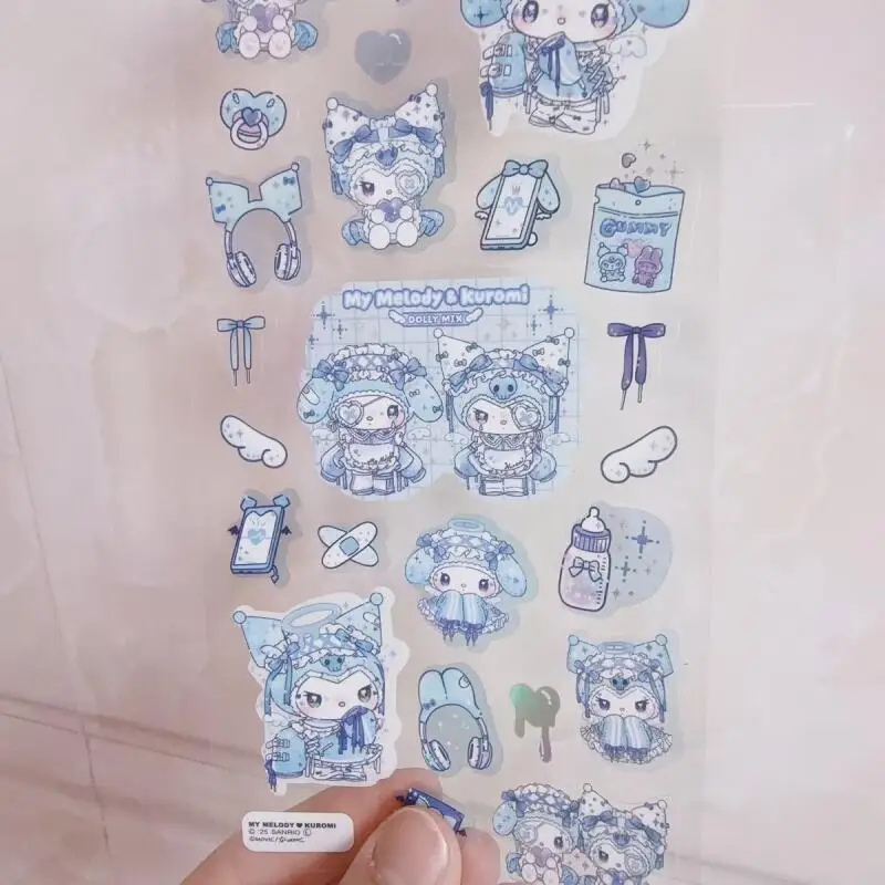 

Kuromi Flat Transparent Sticker Cute Cartoon Hand Account Note Decoration Sticker Diy Diary Phone Case A Birthday Gift for Girls