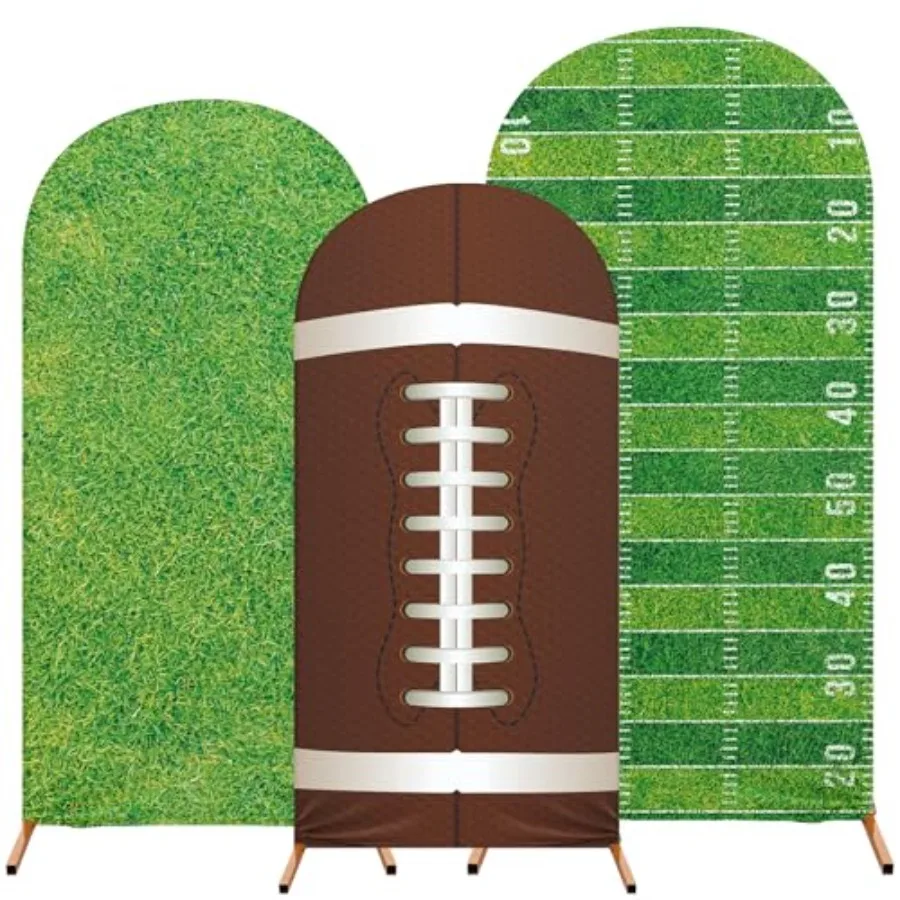

Football Theme Sport Arch Backdrop Cover Set of 3 Spandex Stretch Backdrop Stand Covers 4ft 5ft 6ft for Wedding Birthday Shower