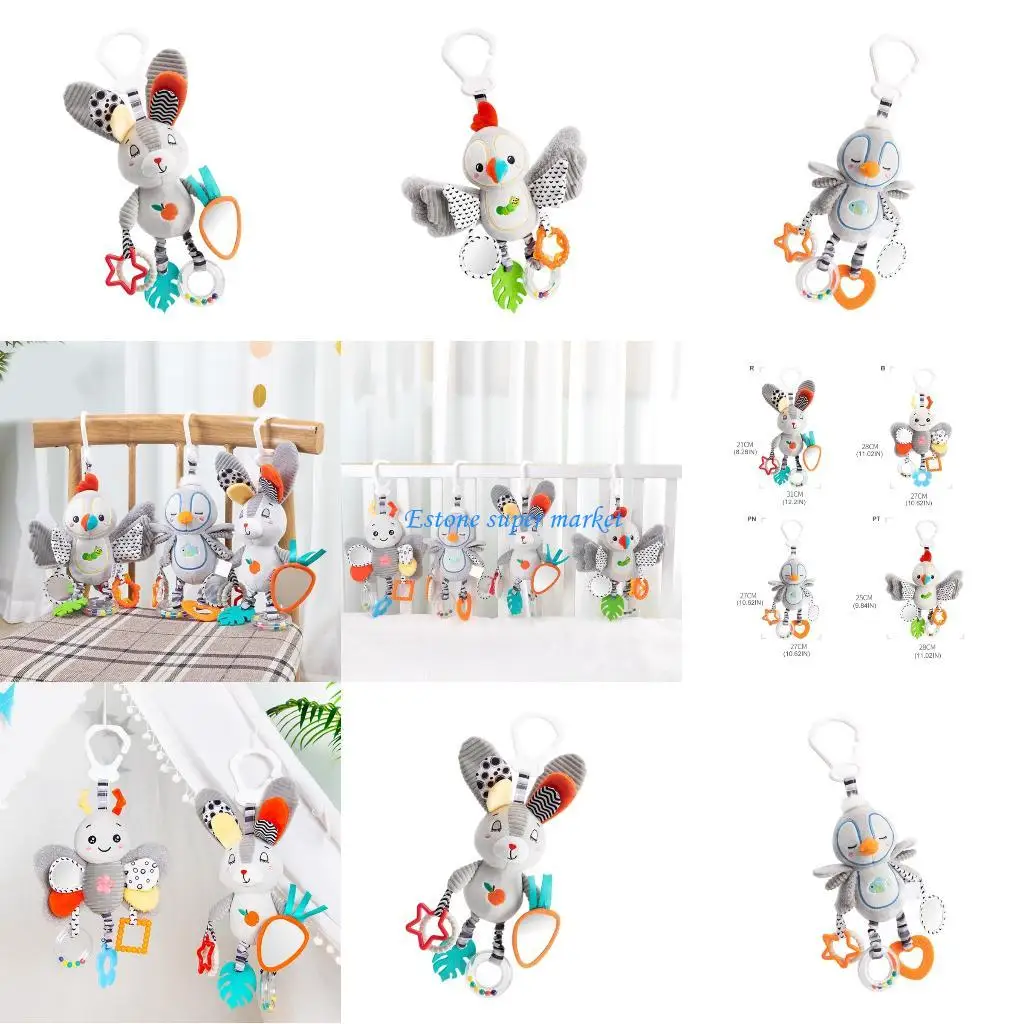 090B Mooie Kinderkamer Rammelaar Pluche Mobiele Wieg Hanger Rustgevende Rammelaar Speelgoed Voor Baby's Beddengoed En Autostoel