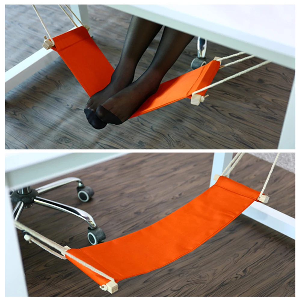 Portable Foot Hammock Strap 2 Hook Polyester Desk Rest Foot Hanger Hanging Chair Foot Put Feet Swing Footrest Leg Hammock Office