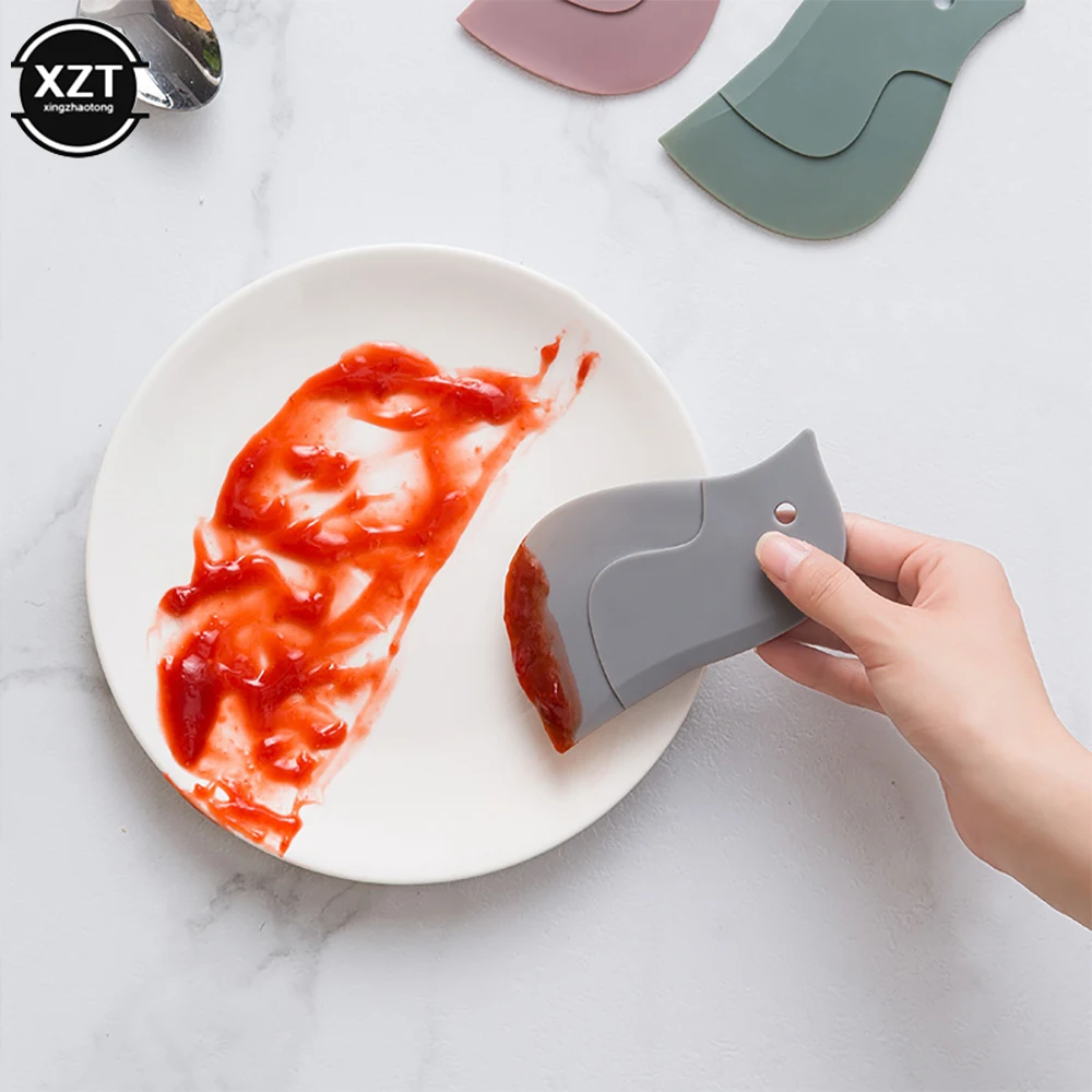 Penguin Soft Squeegees Scraper Kitchen Multi-function Baking Supplies Scraper Oil Plate Scraping Window Door Gap Cleaning Tools