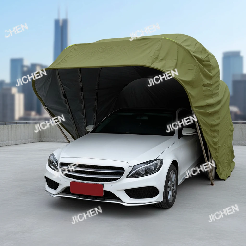 

Deposit Mobile Garage Semi-automatic Mobile Folding Telescopic Garage Sun Protection