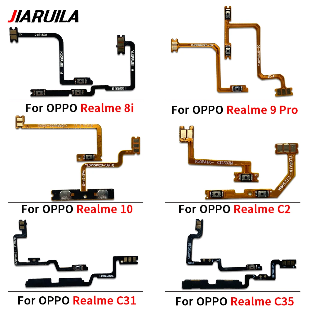 

Volume Power Switch On Off Button Key Flex Cable For Oppo A96 5G Realme 3 5 6 7 8I 9 10 Pro C2 A1k C3 C31 C35