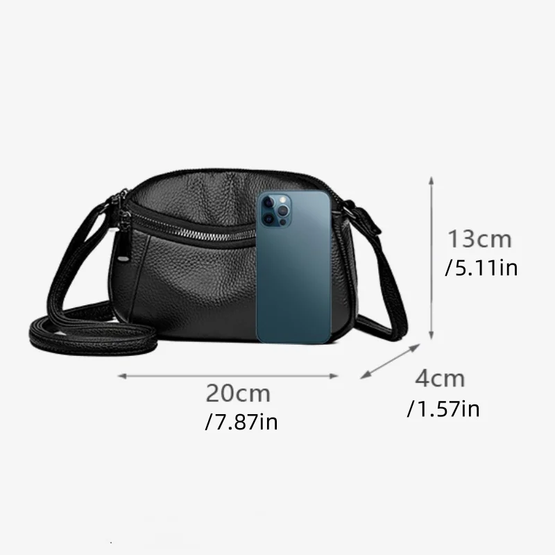 New Fashion Patchwork Single Shoulder Crossbody Bag Advanced Head Layer Cowhide Small Bag Advanced Fashion Simple