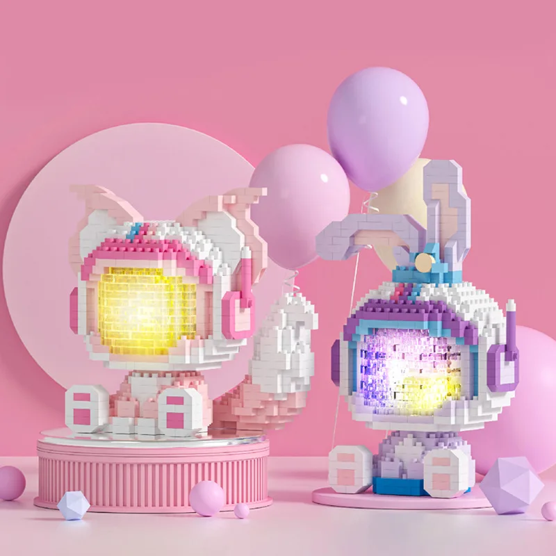 Disney Linabell Micro Building Blocks Lighting Space Stellalou Duffy Cookie Gelatoni Friend Mini Brick Figure Toys For Kids Gift