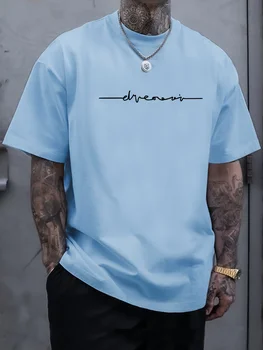 Summer Casual Men's T-shirt Clothing Simple Daily Letter Graphic Printed T-shirt Oversized Loose Round Neck Short Sleeve Tee - Image 3
