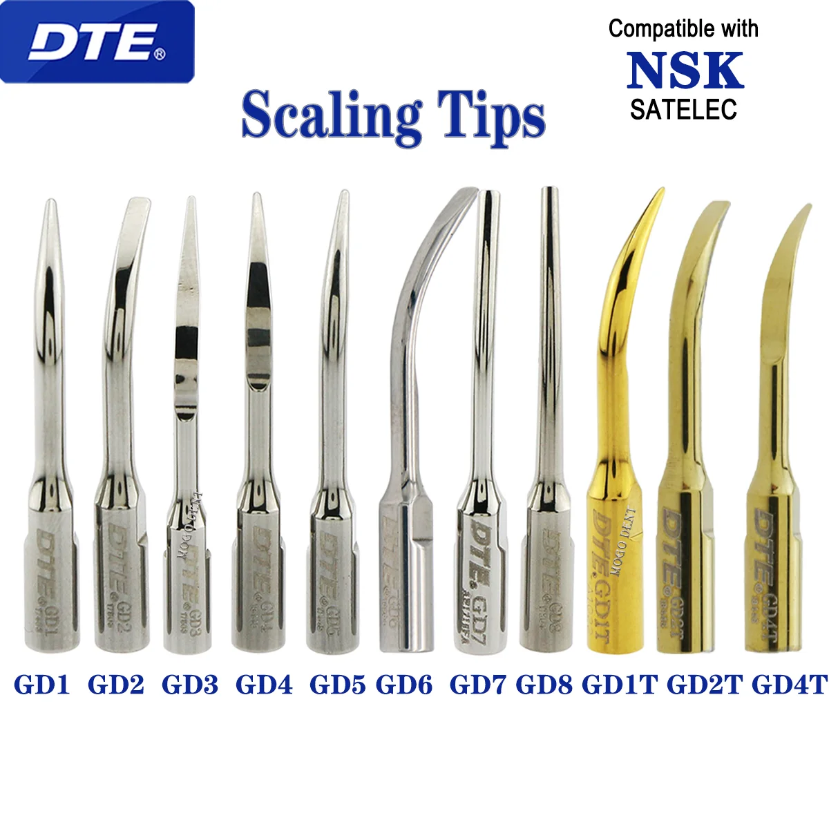 

Woodpecker DTE Dental Ultrasonic Scaler Tips Dentistry Scaling Tips GD1 GD2 GD4 Fit NSK SATELEC ACTEON Scaler Handpiece