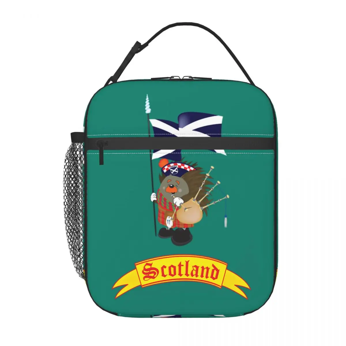 Greetings From Scotland Insulated Lunch Bag Reusable Portable Lunch Box Keep Warm Cool Tote Bag with Pocket for Work