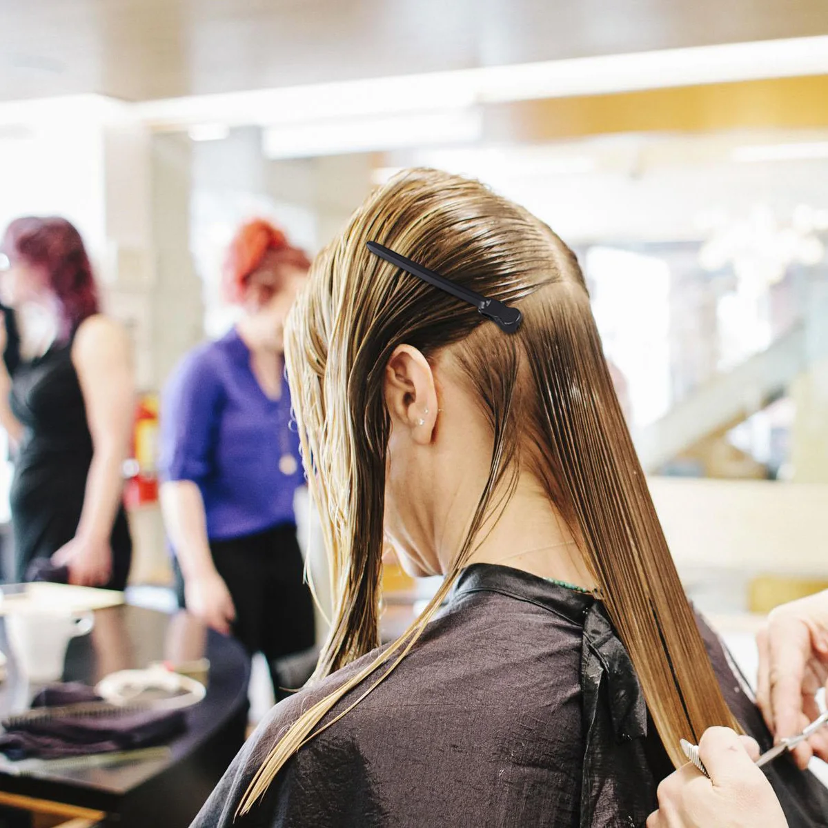 

12pcs Wave Styling Clips Metal Bottom Strong Hold Hair Partition Tool For Salon Use Long Thick Hair Positioning Clips