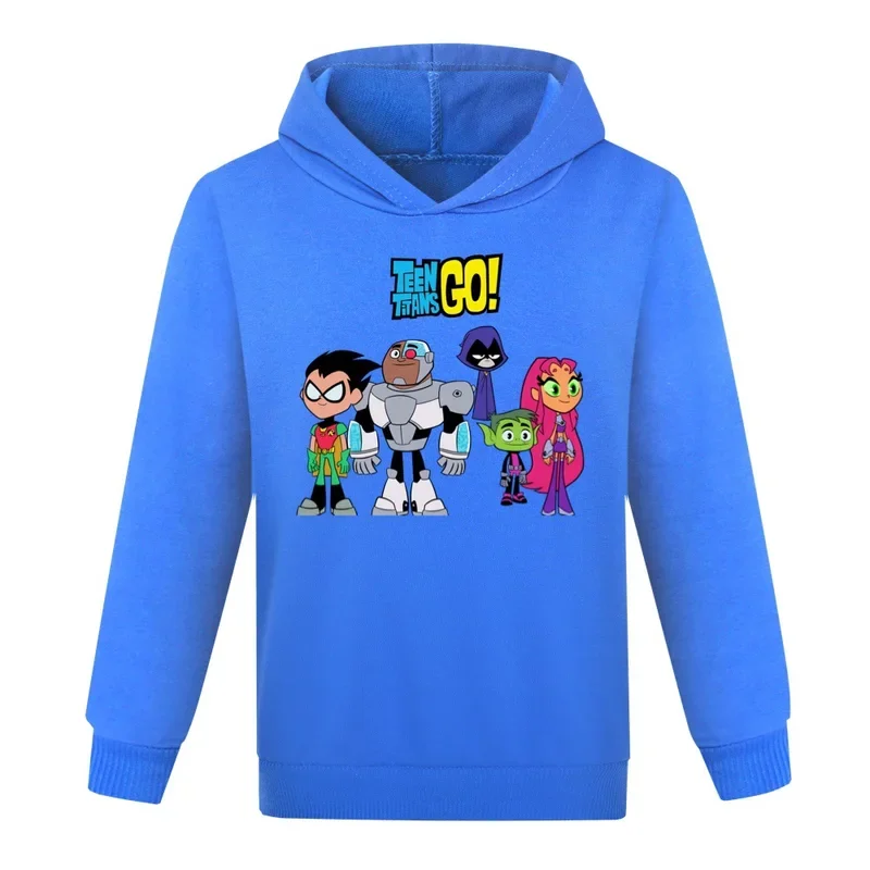 Sudadera con capucha de Teen Titans Go para niños, ropa Unisex para niños, sudaderas con capucha, abrigos de moda para niñas, jersey, suéteres para niños 2024