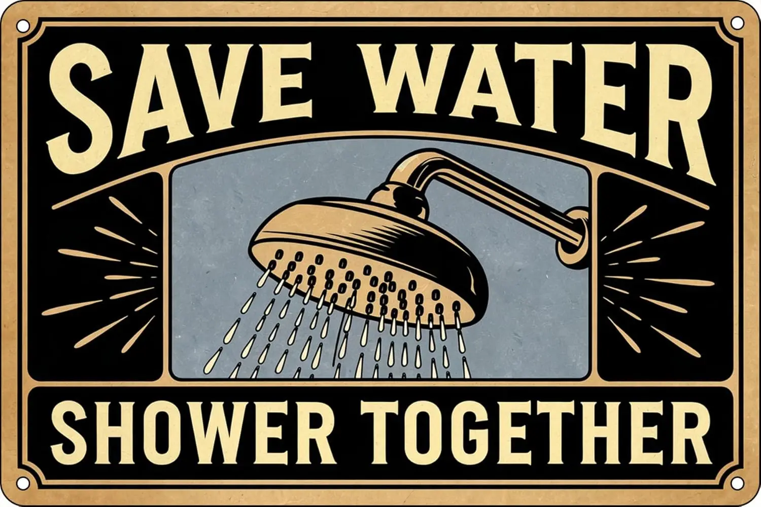 Save Water Shower Together Funny Vintage Tin Metal Signs for Plaque Wall Decor Gift For Garden Men Cave Garage Classroom Living