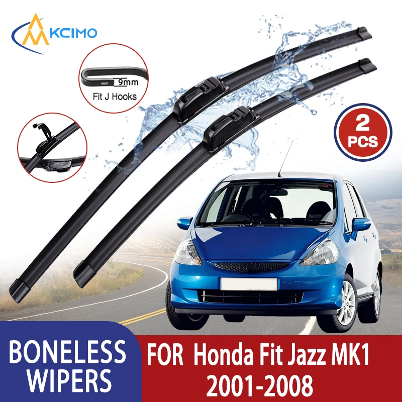 

Kcimo для Honda Fit Jazz MK1 2001-2008 Автомобильный дворник U-типа, мягкий резиновый стеклоочиститель без костей HD, тихий прочный автомобильный дворник 21 "+ 14"
