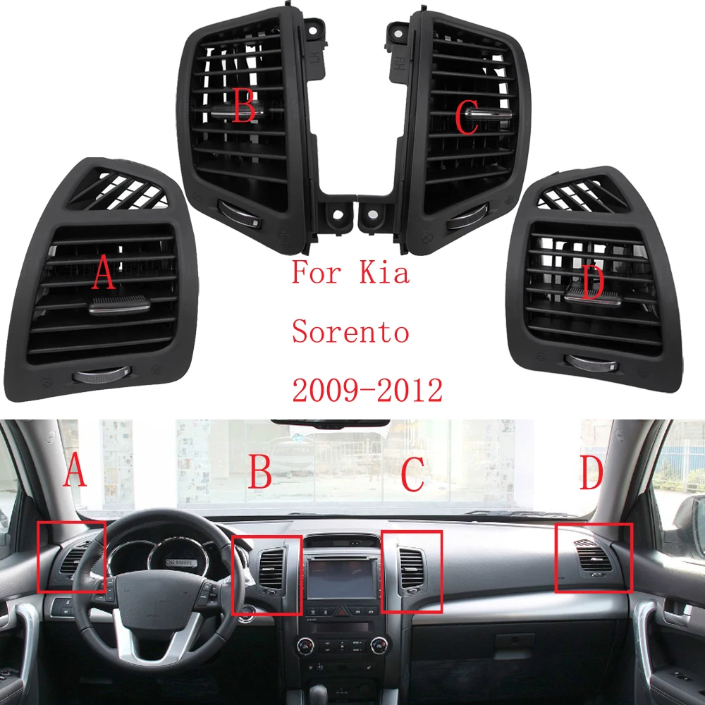 

HUIYAN 1/2/4pcs A/C Air Vent Outlet Air-conditioning Installation For Kia Sorento 2009-2012 Fresh Air Outlet Vent Assembly
