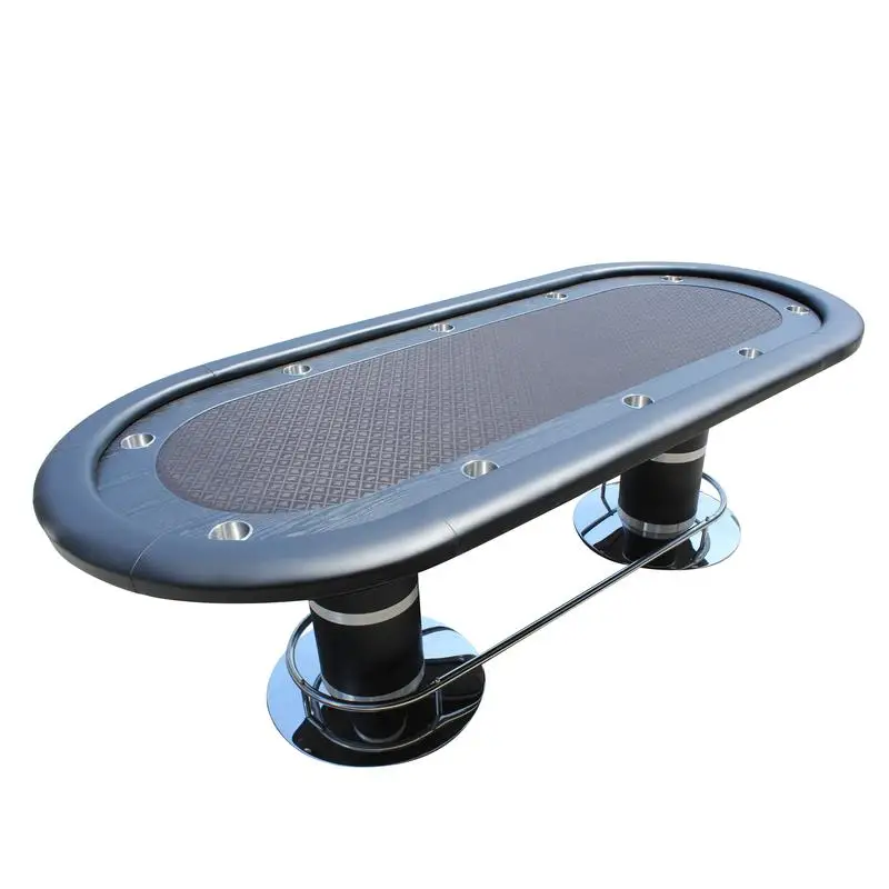 

10-Player Oval Poker Table for Casino Texas Hold'em, Waterproof Felt with Racetrack Design