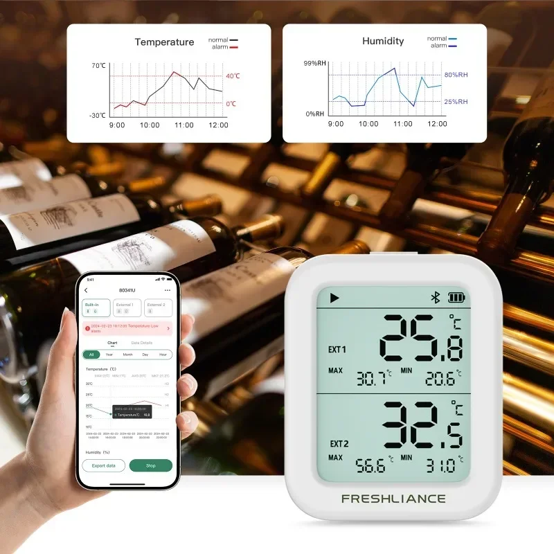 Termômetro multifuncional sem fio Higrômetro Tuya Wifi Sensor de temperatura e umidade